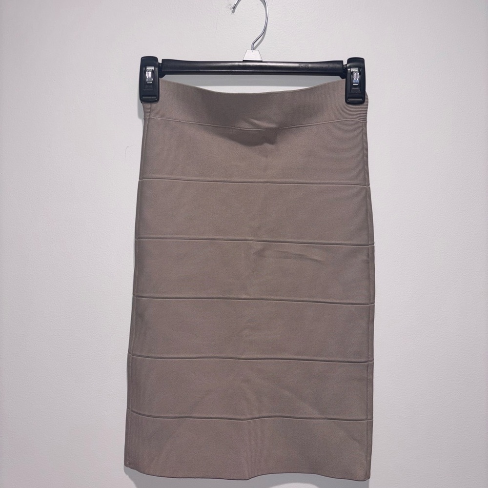 BCBGMaxAzria Taupe Pencil Skirt